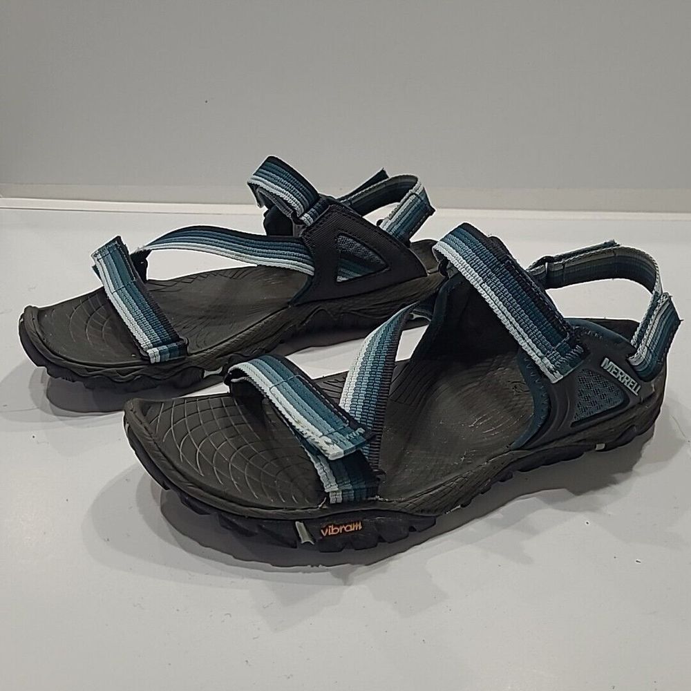 Merrell All Out Blaze Sea Pine Athletic Flat Sandals Vibram Women's US 10  EU 41